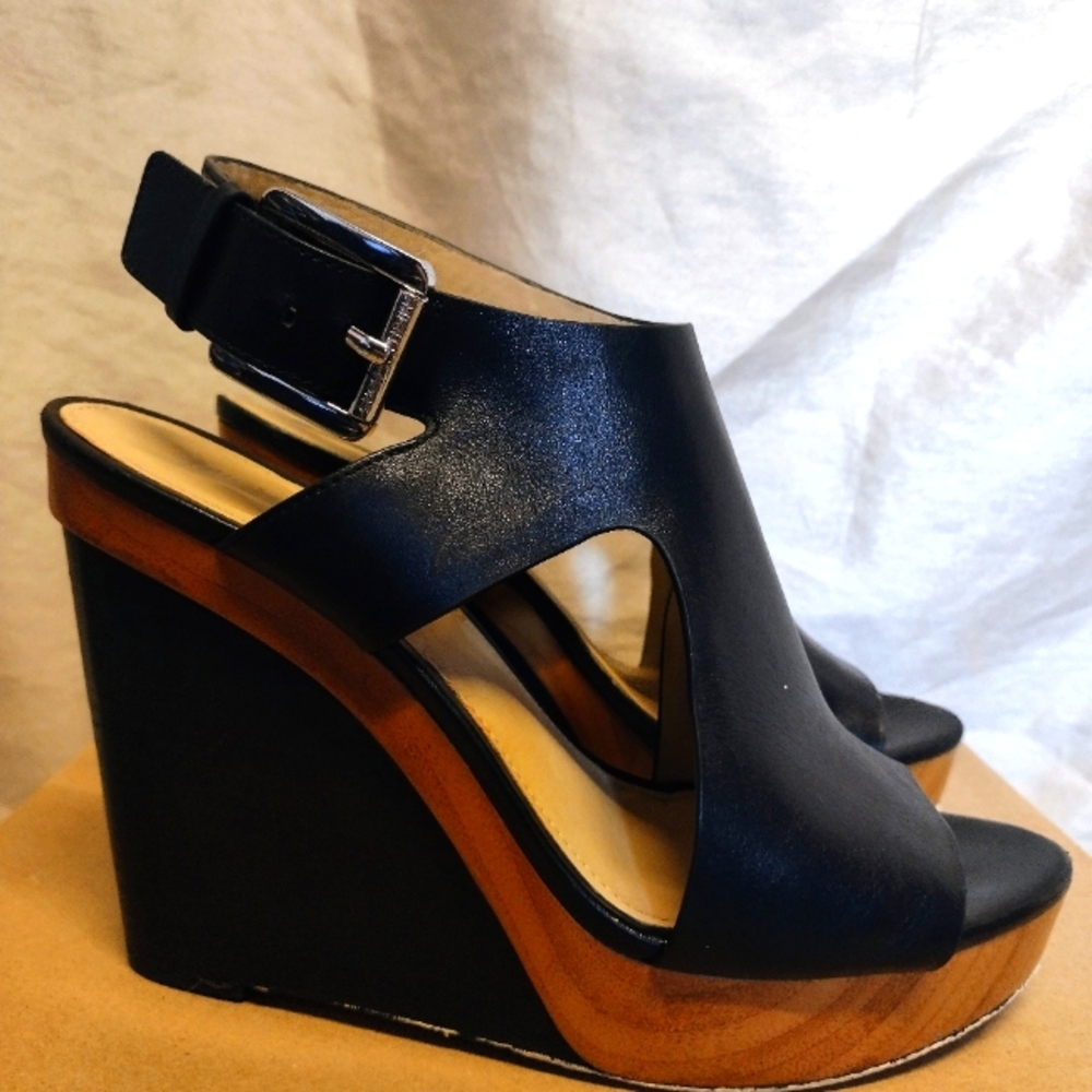 MICHAEL Michael Kors Women's Black and Brown Wedges